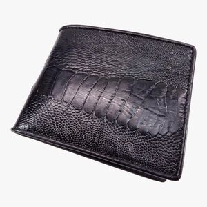 Sophisticated Ostrich Leather Black Wallet